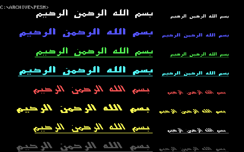 Screenshot of Arabic Basmallah